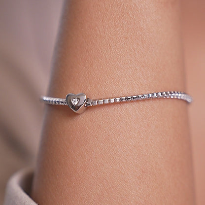 Heartfelt Glow Silver Bracelet
