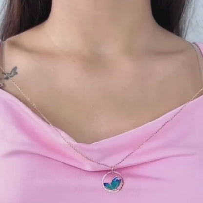 Butterfly Shaped Silver Necklace from Glyters| Butterfly Pendant | For Girls & Women | Everyday wear for Women
