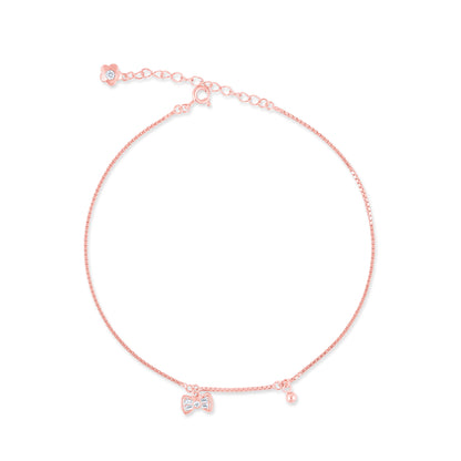 Rose Bow Charm Anklet