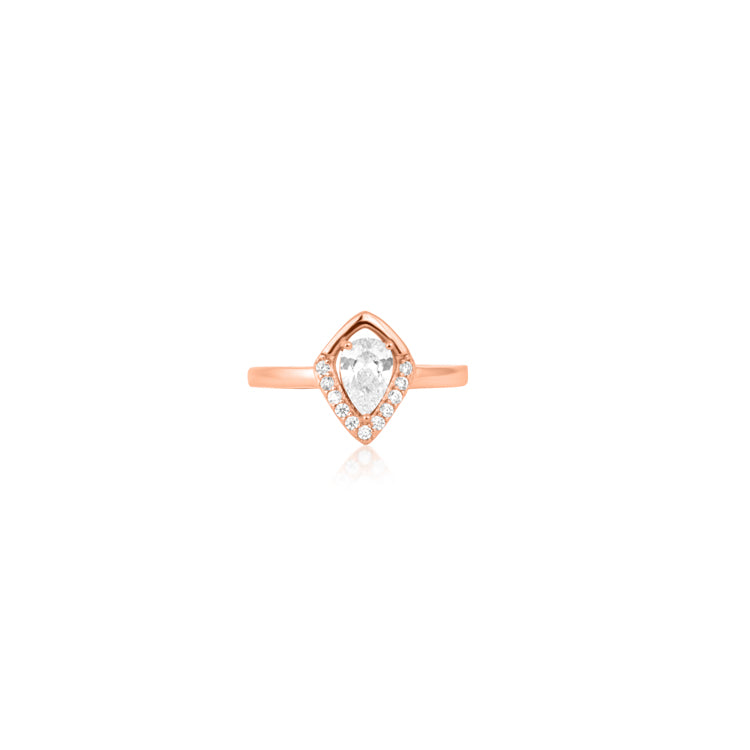 Rosé Gleam Teardrop Silver Toe Ring