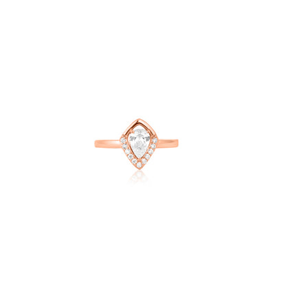 Rosé Gleam Teardrop Silver Toe Ring