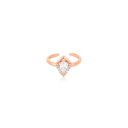 Rosé Gleam Teardrop Silver Toe Ring