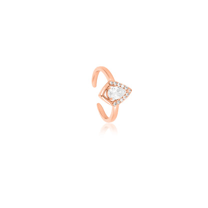 Rosé Gleam Teardrop Silver Toe Ring