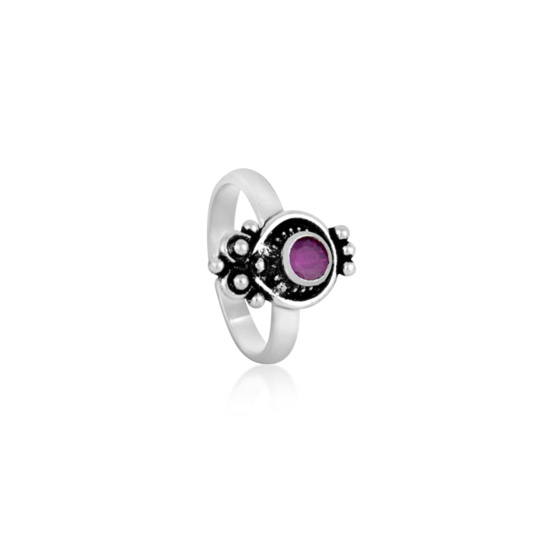 Regal Amethyst Sterling Silver Toe Rings