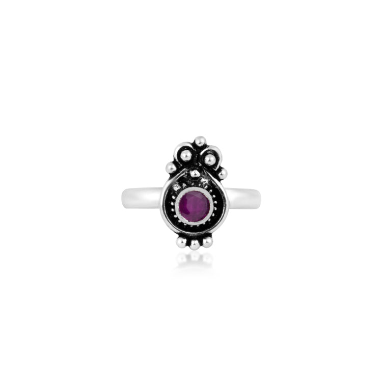 Regal Amethyst Sterling Silver Toe Rings
