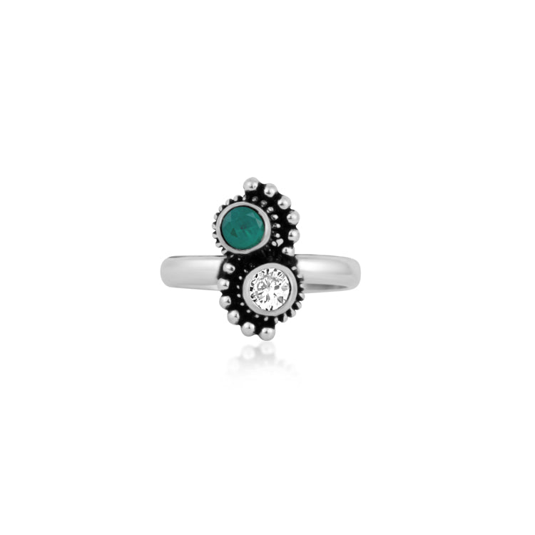 Emerald Essence Sterling Silver Toe Rings
